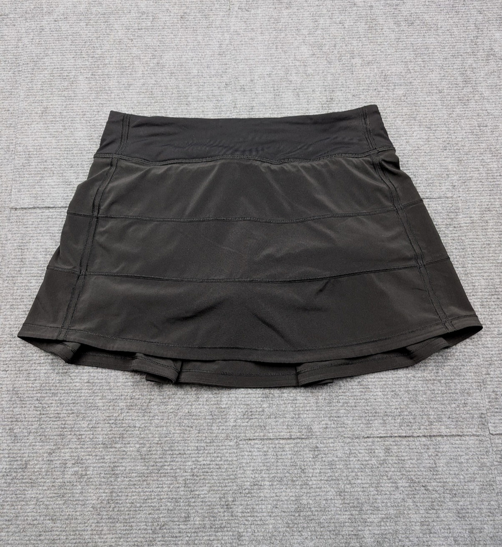Lululemon Pace Rival Skirt Womens 6 Black Athleisure Lined Tennis Skort Athletic